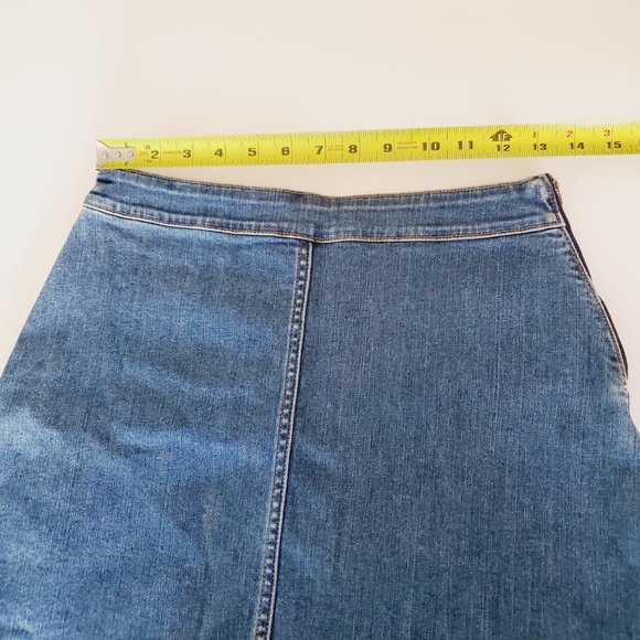 ARITZIA WILFRED FREE Blue Denim A-Line Side Zip Mini Skirt - Picture 8 of 10